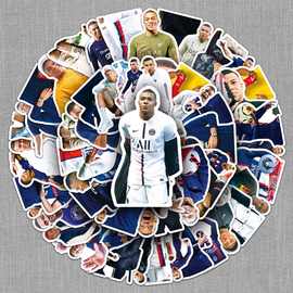 50张姆巴佩涂鸦贴纸个性跨境体育足球明星装饰水杯行李箱滑板贴纸