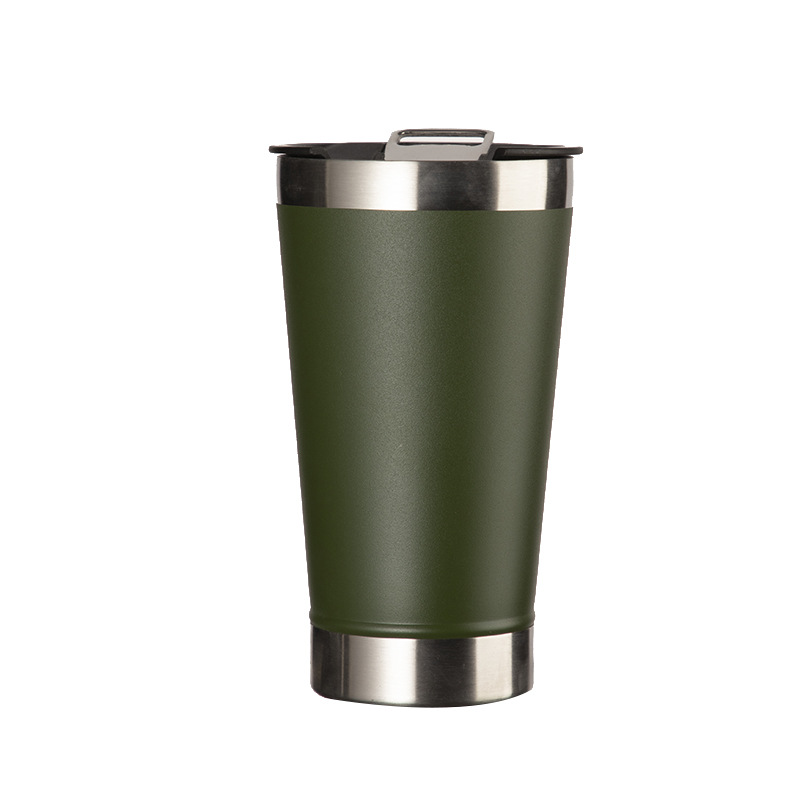 Taza de 20 oz con abridor de botellas incorporado, doble capa de acero inoxidable 304, termo para bebidas heladas o calientes, ideal para exteriores.