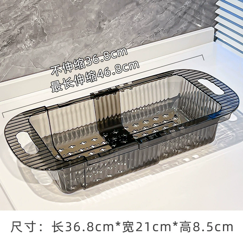 Kitchen sink telescopic drain basket 9331, retractable space-saving multi-color rack