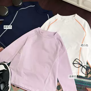 090924 秋季新款 儿童韩版运动风明线加绒打底衫一件代发
