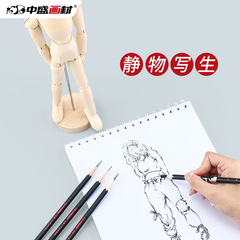 中盛美術關節人偶靜物木手木人漫畫實木擺件模型素描模型多尺寸