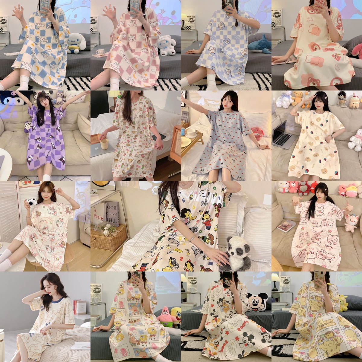 Verano nuevo vestido de dormir vestido dulce lindos dibujos animados Kulomi Melody vestido casero casual comercio exterior al por mayor
