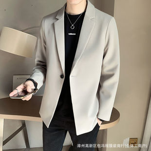 Casual Blazer Men's Autum 2023 New Trendy High-End One-Button Small Suit Spring and Autum Jacket Top