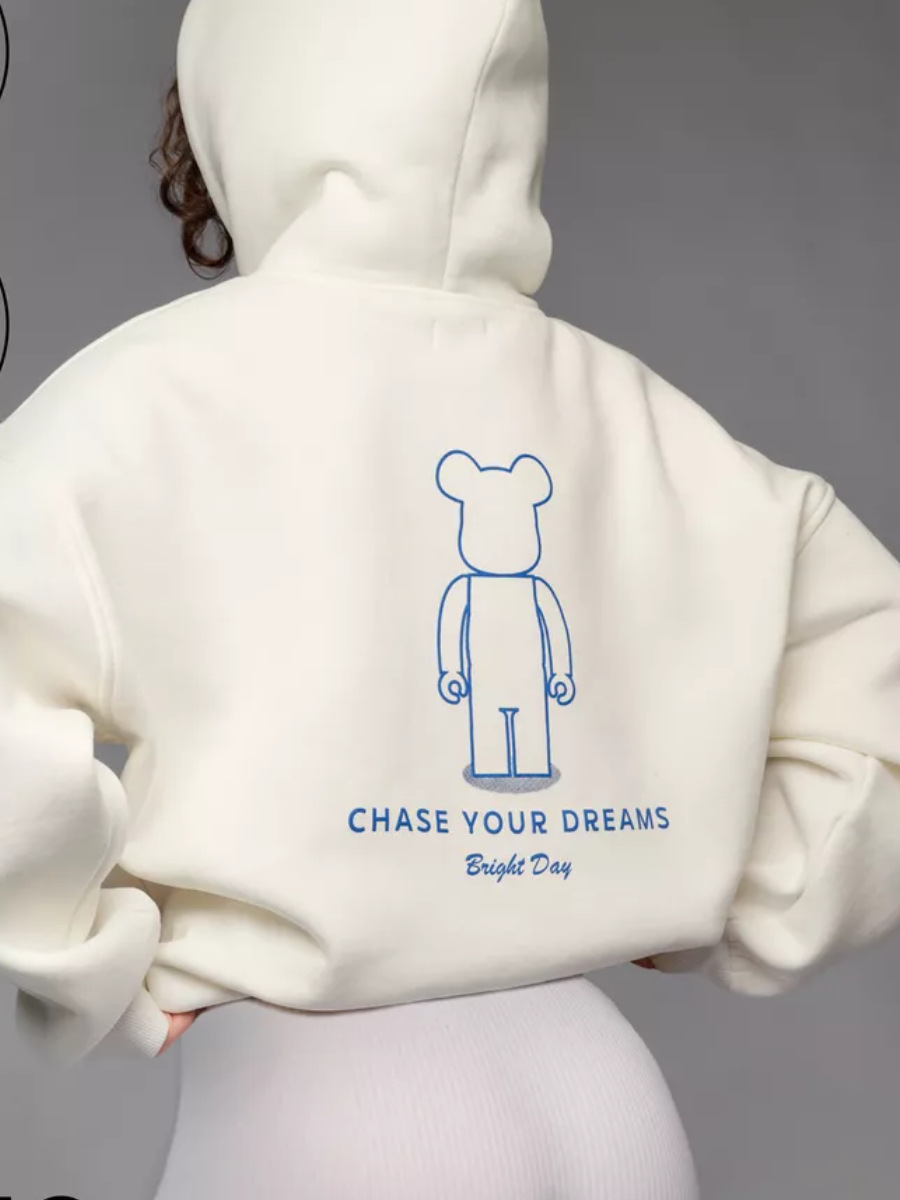 Felpa con cappuccio ampia e comoda, nuova, autunno inverno, design semplice, stampa, oversize, versatile, top._voghion.com