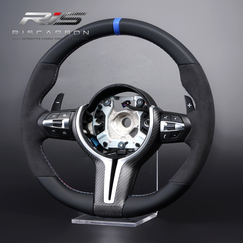 Suitable for Bmw Mp Suede Leather Blue Label Carbon Fiber Steering Wheel F30 F10 F25 E70E71E90F20E82