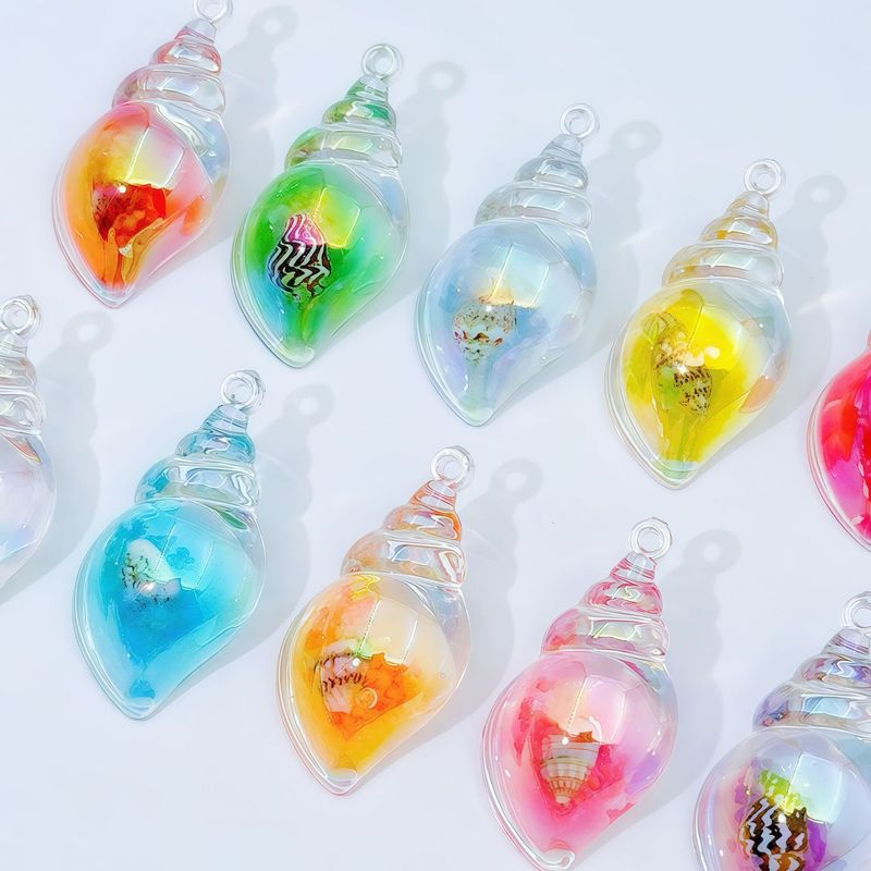 電気メッキ発光法螺貝 diy キーホルダーバッグイヤリングペンダント携帯電話チェーンアクリルジュエリーアクセサリー|undefined