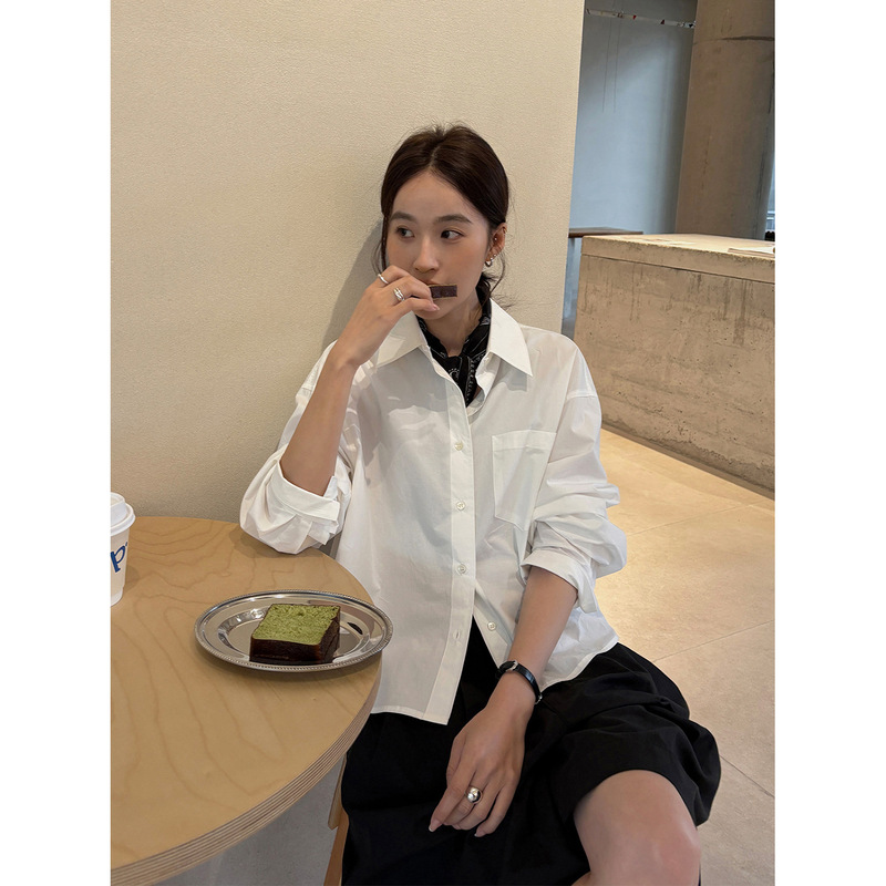 Tg Basic yet Versatile Multi-Color Slim-Fit Loose Pleated Cotton-Like Shirt for Women 2026 Spring Collection 26245 Tg Basic yet Versatile Multi-Color Slim-Fit Loose Pleated Cotton-Like Shirt for Women 2026 Spring Collection 26245