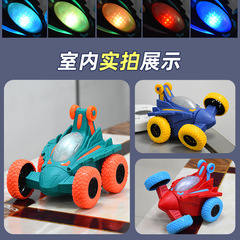 New children's dump truck toy car automatic rotating rolling stunt car with light music boys and girls toy car