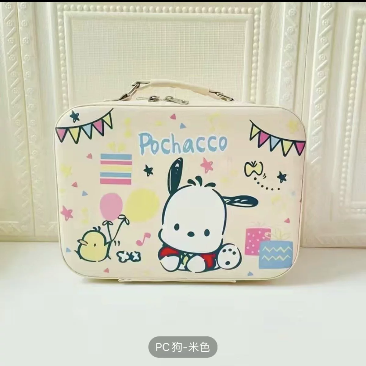 Handheld capacious cosmetic bag with down, custom-made