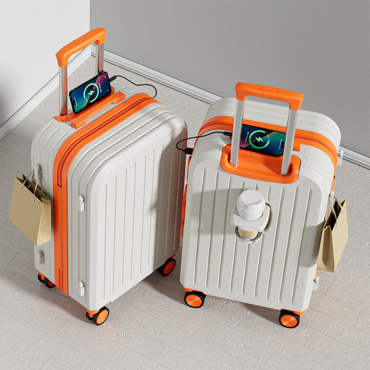 Multifunctional New Large-Capacity Trolley Suitcase, Universal Wheels, Sturdy Student Password Box, Durable Suitcase