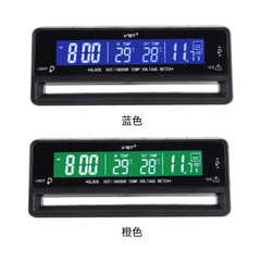 Automotive digital thermometer Voltage monitoring meter Two-color backlight high-precision Vehicle-mounted electronic clock