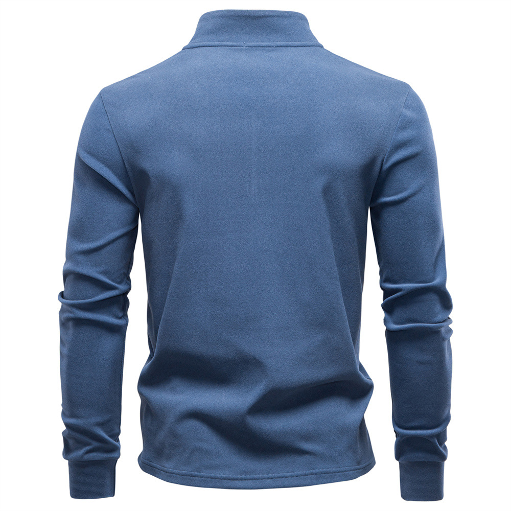 Herbst/Winter 2025: Neues Thermoshirt mit Stehkragen, halbem Reißverschluss und langen Ärmeln – ideal für Herren in europäischen Größen._voghion.com