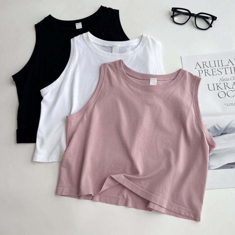 Fitness Loose Vest New Sports Yoga Wear Women's Thin Quick-Drying Sleeveless Running Top Casual Blouse T-Shirt