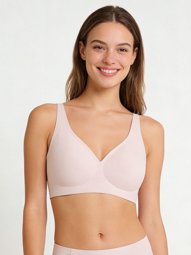 Comfortable Deep V Bra For Women Plus Size Seamless Soft Support_voghion.com