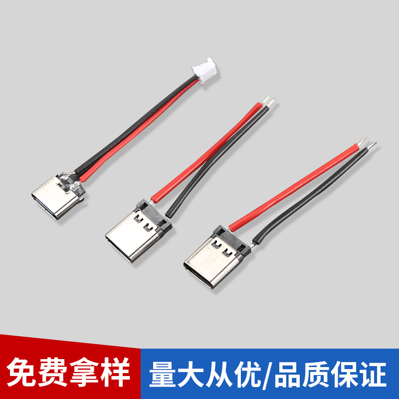 Electric toy TYPE-C female seat 2P soldered wire connection charger dedicated fast charging interface IPX7