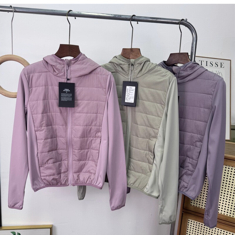 Factory Order! Ll Same Style Sports Hooded Patchwork Multi-Color Casual Versatile Warm Waterproof Yoga Cotton Jacket