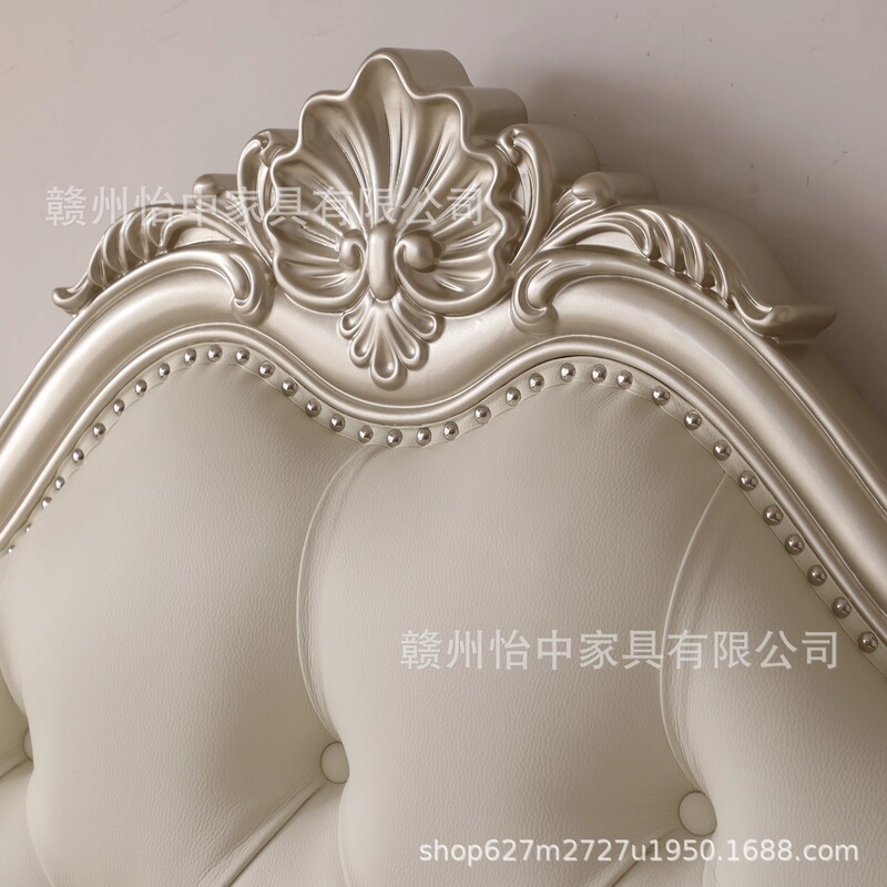 美式轻奢实木床现代简约双人主卧床法式复古奶油风公主床欧式婚床|undefined