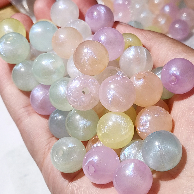 Cuentas redondas perladas para manualidades, accesorios DIY para cabello