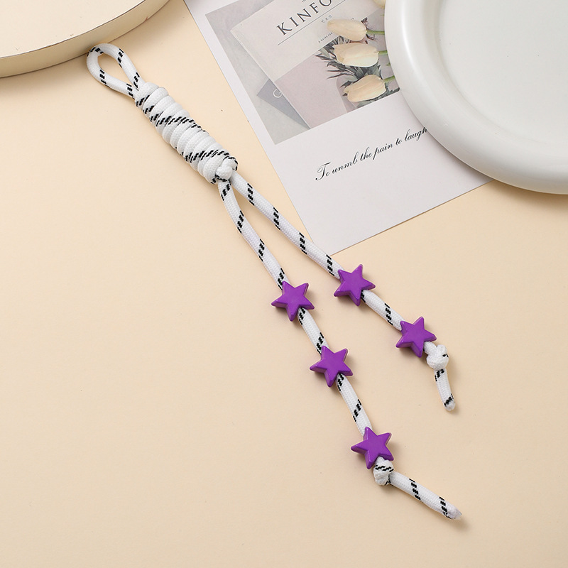 新しいファッションマルチカラー織りストラップ diy パーソナライズされたスターアクセサリーバッグ水カップペンダントストラップ製品卸売|undefined