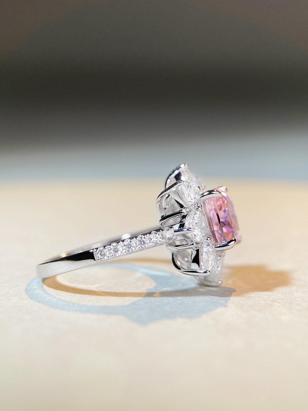 Fashion Flower Sterling Silver Inlay Zircon Rings 1 Piece