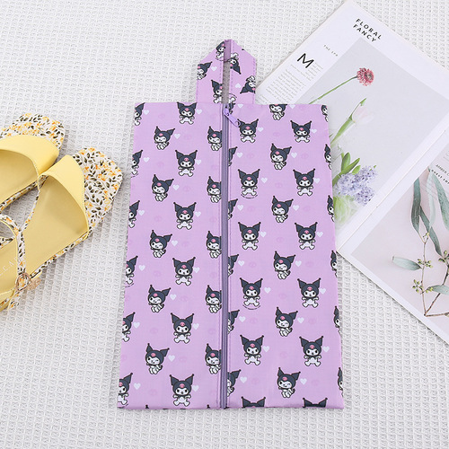 Japanese cute cartoon waterproof shoe storage bag towel clothing storage bag travel business trip hand shoe bag