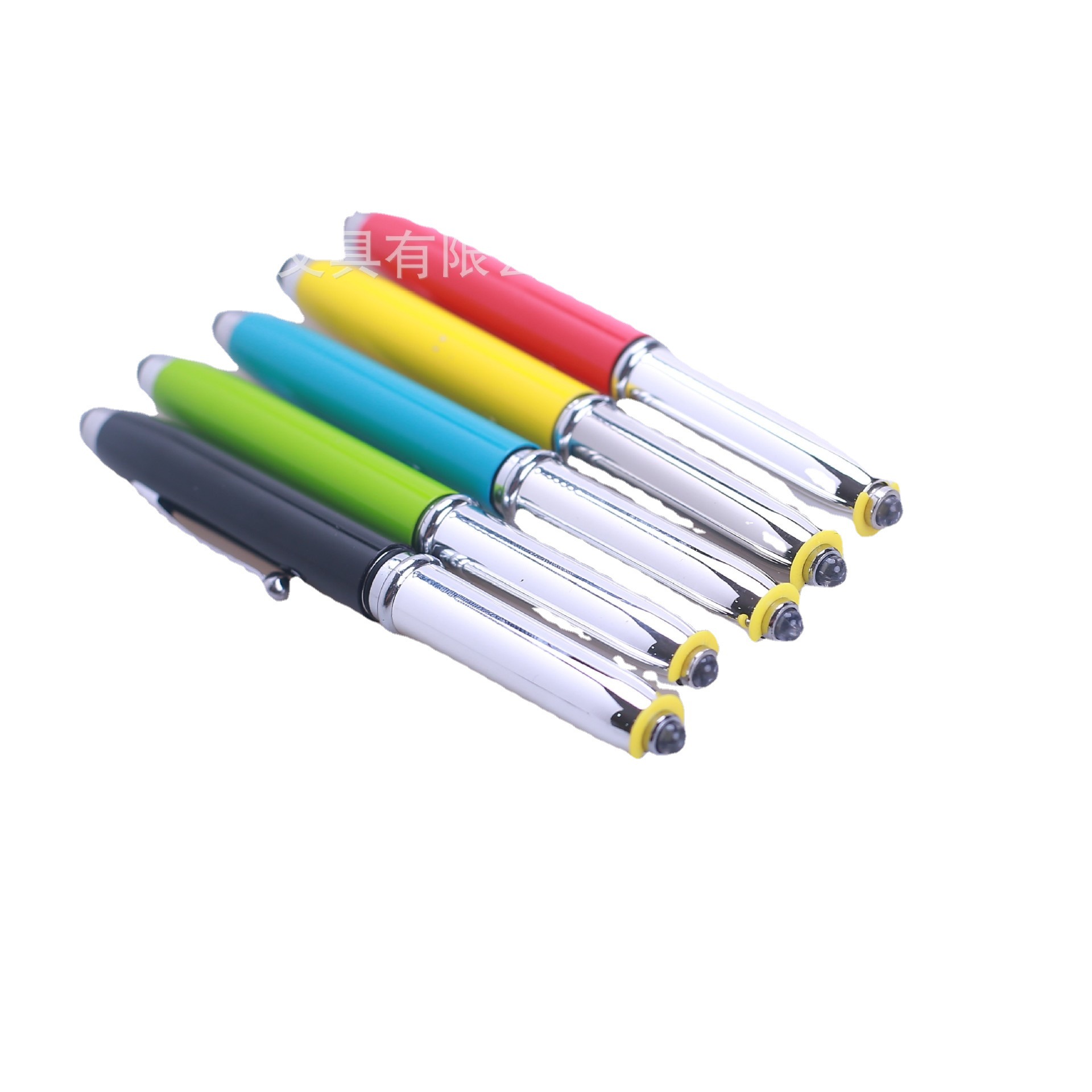 Pluma multifuncional capacitiva oleosa bolígrafo pantalla táctil + LED + escritura tres en uno pantalla táctil pluma ligera