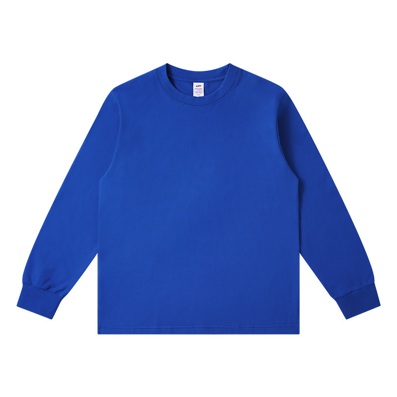 230 グラム秋と冬の新スタイル新疆コーマ綿白長袖 Tシャツメンズラウンドネックレギュラーソリッドカラーボトリングシャツ女性のトレンディなブランド|undefined