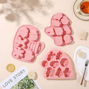 New Multi-Link Christmas Tree Elk Snowflake Christmas Series Mousse Chocolate Food Grade Silicone Baking Mold