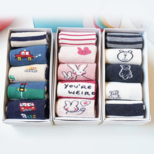 秋冬正品斑比童袜中筒儿童袜子透气精梳棉A类男童女童袜子5双盒装