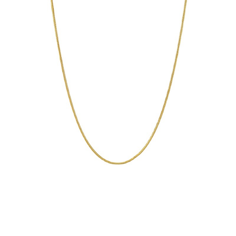 Collar de Cadena de Doble Onda en Color Oro de 24K de Xuping Jewelry, con Cadena Tipo O y Cadena de Eslabones de Bambú, Cadena Individual Moderna al por Mayor del Fabricante