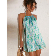 J 40829 Halter backless print dress �Ҳ�¶��ӡ������ȹ
