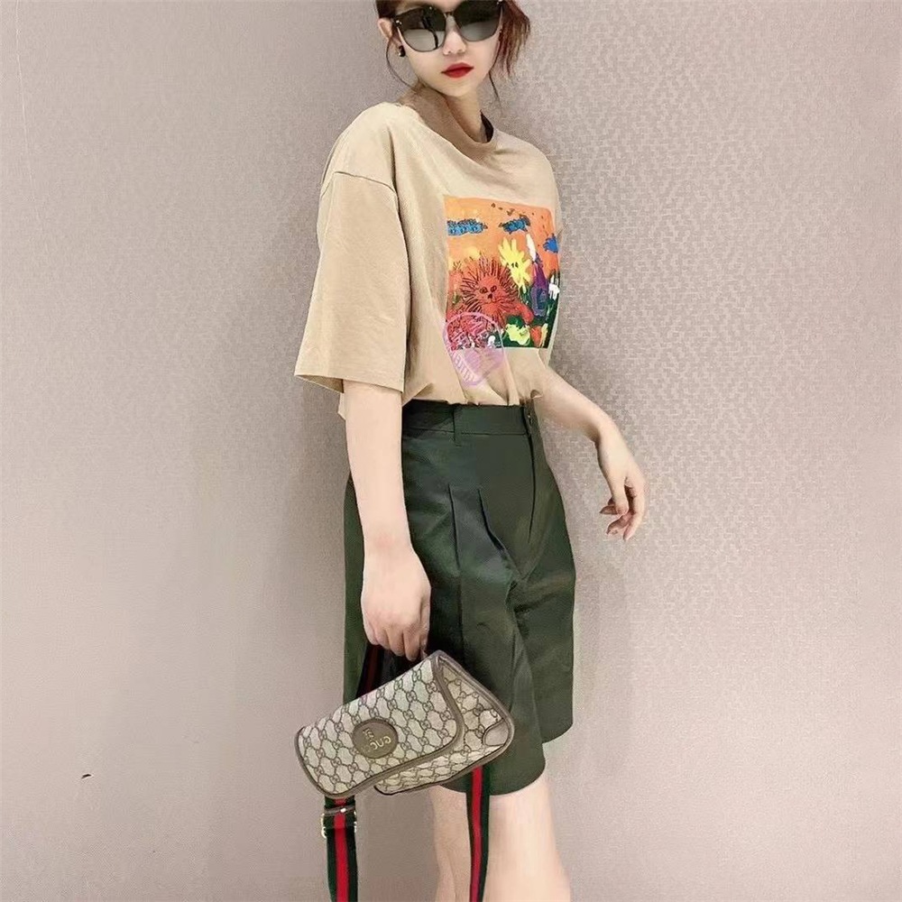 Quần short nữ cạp cao ống rộng dáng suông chất vải mỏng mùa hè — Màu đen chi tiết 3