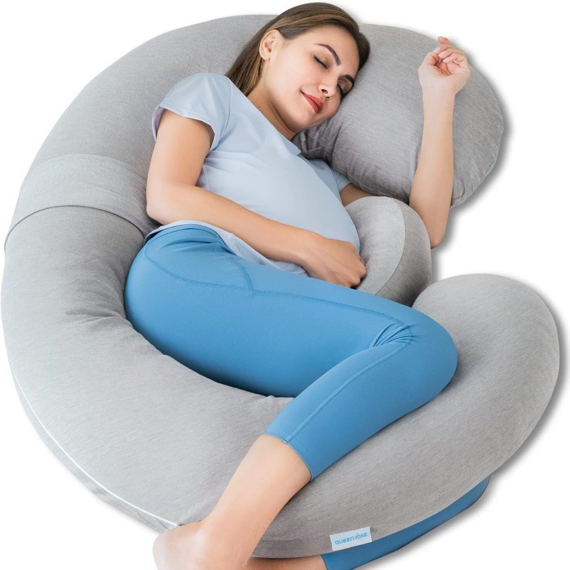 Pregnancy Pillow, Waist Support Side Sleeping Pillow, Cushion, Belly Support Waist Pillow, Body Pillow, Slope Pillow, C-Shaped, Removable and Washable, All Stages