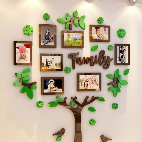M283 Photo Frame Tree Family Bird 3D Acrylic Stereo Wall Sticker Sofa Tv Background Wall Factory Cross-Border