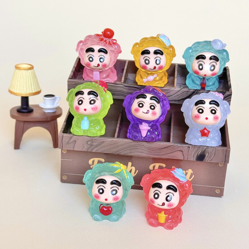 夜光海洋小新 diy饰品树脂车载桌面摆件钥匙扣潮玩挂件手机链盲袋|undefined