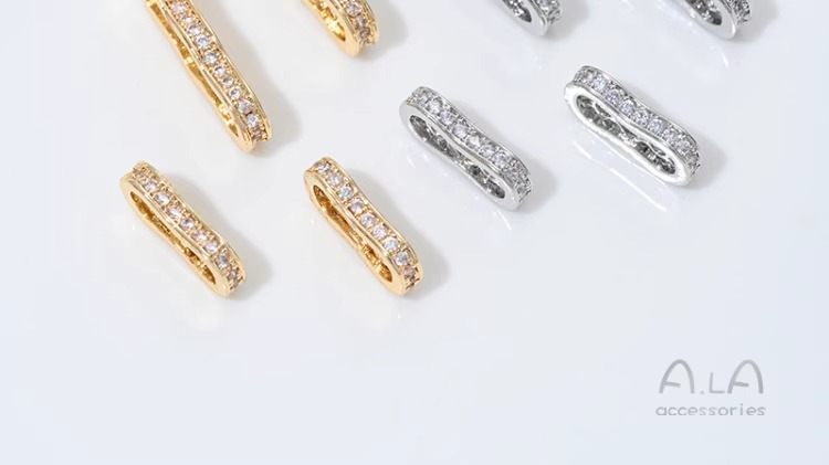 Color-preserving 14K gold double-row three-row bead peanut drill ring spacer diy string pearl bracelet necklace jewelry accessories
