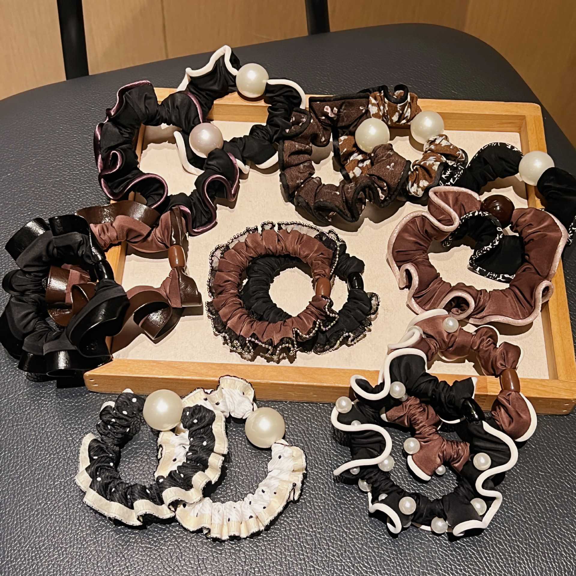 韩版直播新款珍珠小肠发圈合集时尚简约百搭发圈高马尾气质女发饰