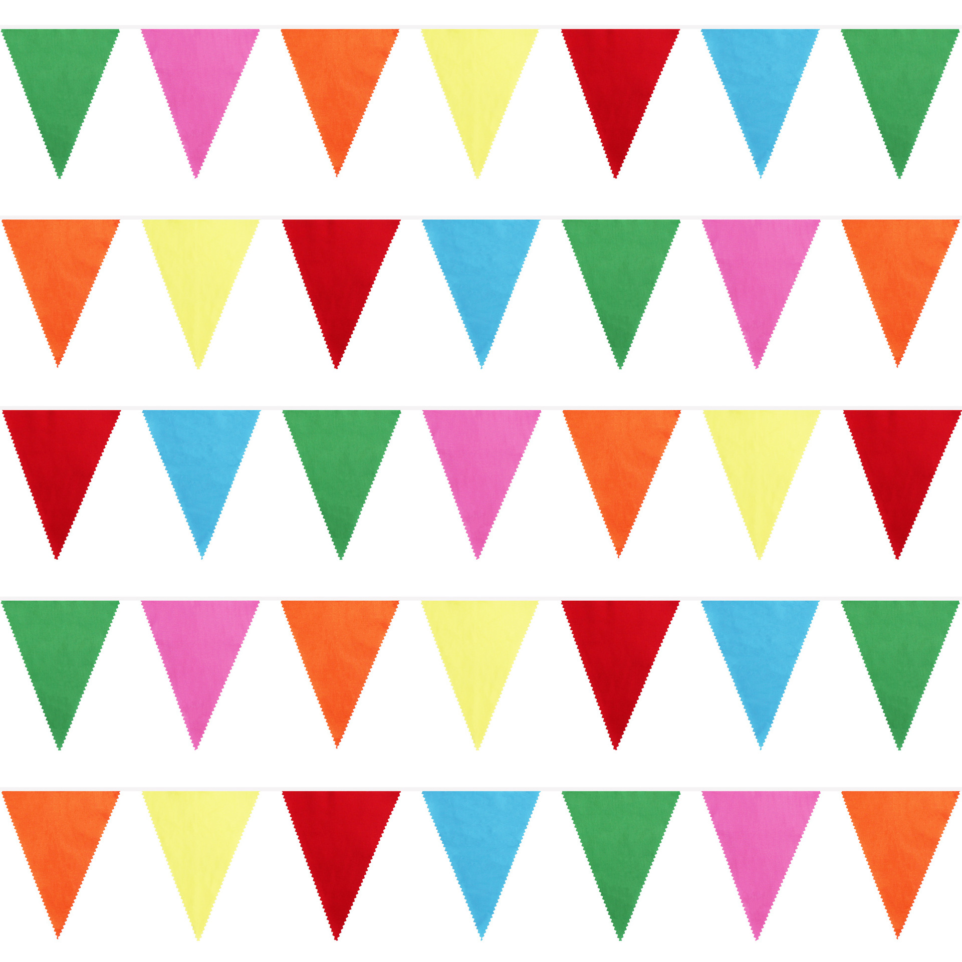12 meters 42 pieces of colorful floral wave single layer cotton triangular flag birthday flag photo background Western wedding flag_voghion.com