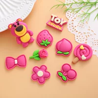 Роза красный леденец клубничный Медведь DIY мультфильм Смола Ювелирные изделия Чехол для мобильного телефона наклейка на холодильник аксессуары для волос материал шляпы для обуви