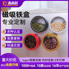 制罐厂家五谷杂粮密封圆形铁盒马口铁开窗厨房调料收纳铁盒定制