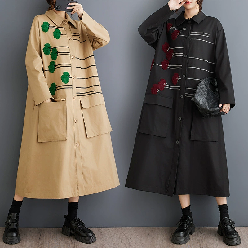 Реальный снимок осень-зима новый свободный размер сшивания случайный простой принт сладкая рубашка с длинными рукавами куртка