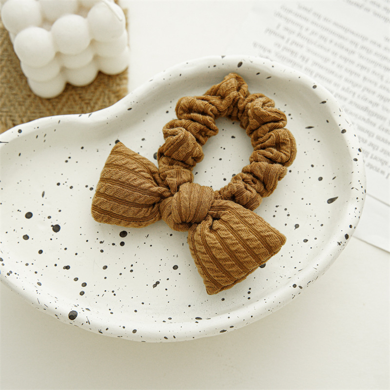 Fascia per capelli elastica per donna con fiocco imbottito in cotone PP, autunno e inverno, europea e americana, copricapo in lana_voghion.com