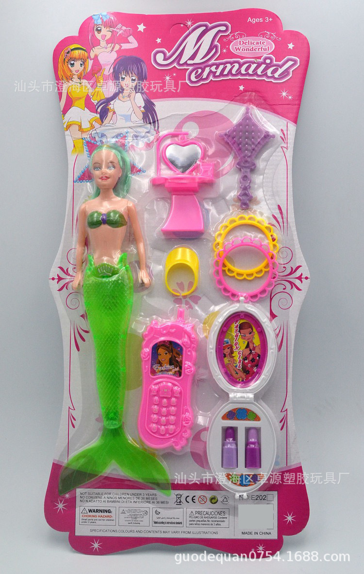29CM flash sirena niña juguete muñeca joyería combinación jugar a la casa juguete
