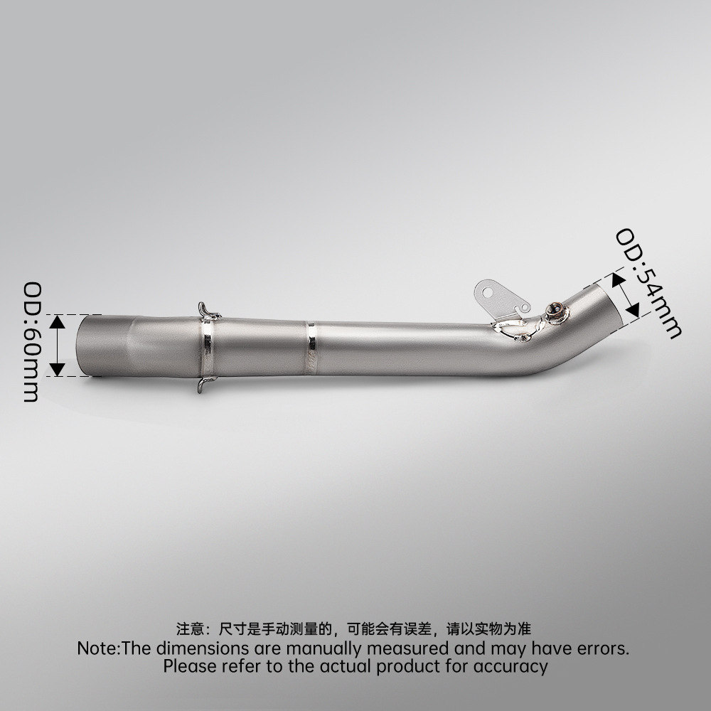 Motorcycle modification ZX6R Maverick 636 titanium alloy mid-section exhaust pipe, non-destructive direct fit for 2024-2026 models