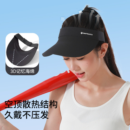 MEETSUNNY Sports Sun Visor Cap for Men and Women, UV Protection Cycling Hat, Haze-Free Running Sun Hat