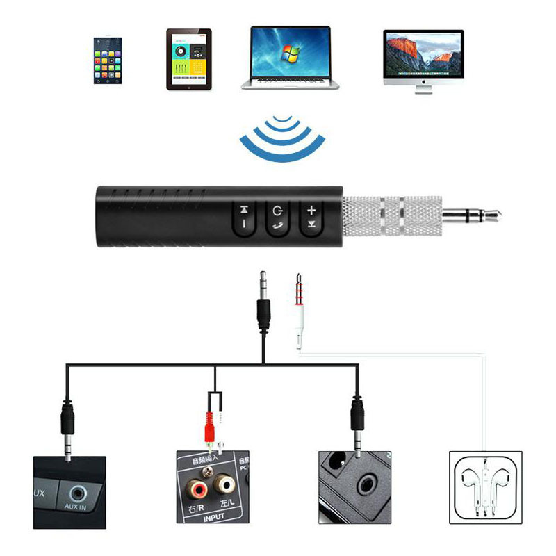 Lavalier 3.5mm Bluetooth Receiver Car Bluetooth Hands-Free Audio Receiver Portable Mp3 Music Player