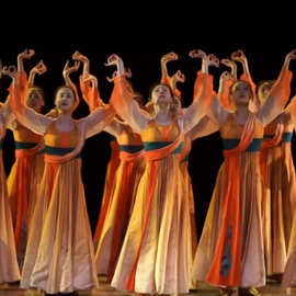 新款桃李杯群舞唐印古典舞演出服女中国风大气开场舞蹈服装大摆裙