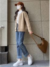 韩系温柔风软糯毛衣针织开衫女秋冬加厚2024新款奶系穿搭外套上衣