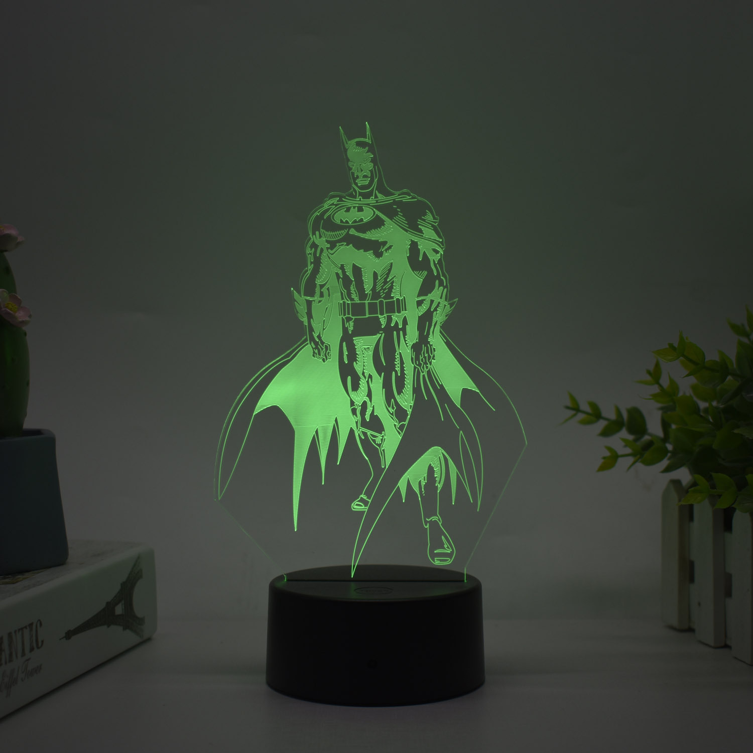 Transfronteriza serie de superhéroes Spider-Man Iron Man periférico 3D luz de la noche luz creativa pintura decoración adornos hechos a mano