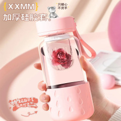 シンプルな磁気吸着カップ、磁気式茶葉入れカップ、耐熱性高硼珪酸ガラスカップ、茶葉分離カップ、持ち紐付きカップ
